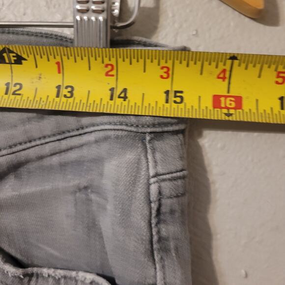 Mother The Dropout Holy Smokes Denim Jeans Womens 27 Grey Tapered Distressed - Picture 8 of 13